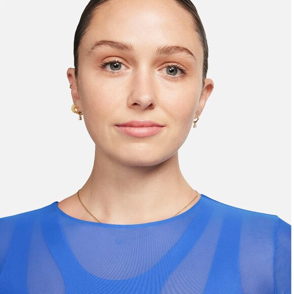 NWT Nike FutureMove Women's Dri-FIT Long-Sleeve Blue Sheer Top - Picture 4 of 8